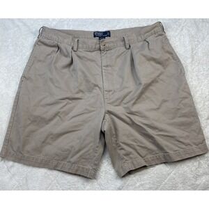 Vintage Polo Ralph Lauren Tyler Shorts  Chino Men's 40 Beige Khaki Y2K Pleated